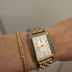 Michele Deco 2 Watch Gold and Silver with diamonds